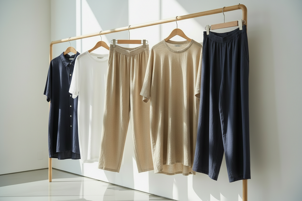 Ensemble Lin & Ramie Femme – Pantalon, Tunique & Accessoires Été